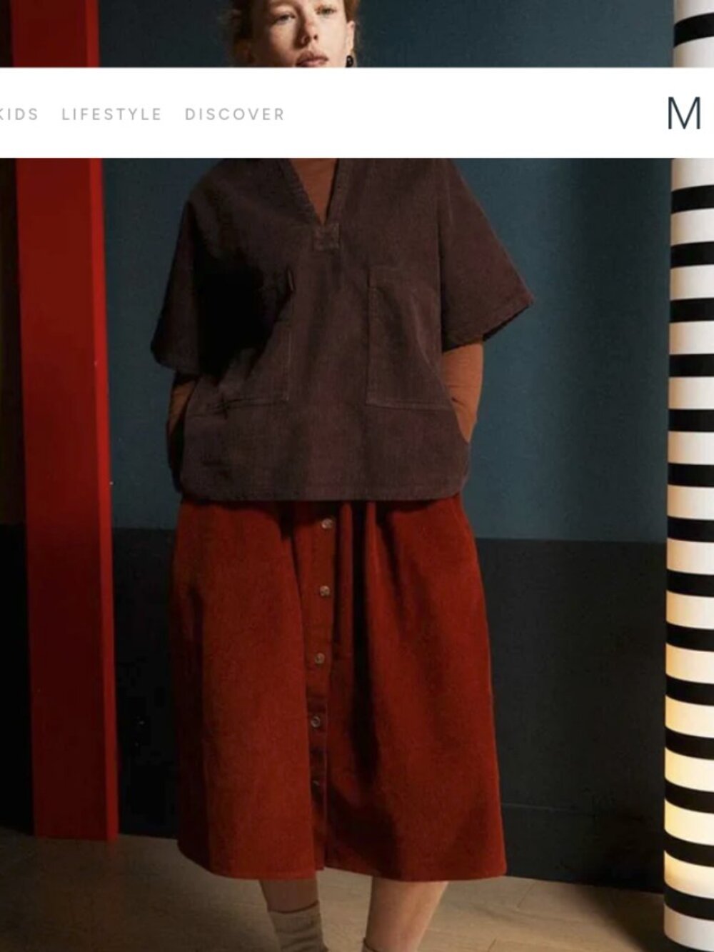 LF Markey Maze Corduroy Skirt in Rust Size 8 UK 4 USD